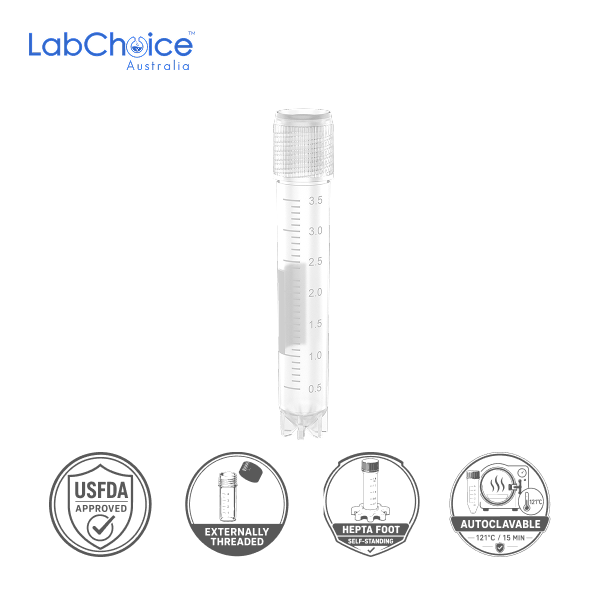 Cryogenic Tube, Hepta Foot, Sterile 3.5ml Cryogenic Tube Hepta Foot 3.5 ML LabChoice Australia 1 1
