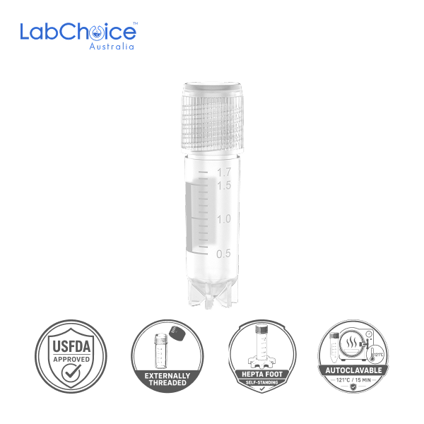Cryogenic Tube, Hepta Foot, Sterile Cryogenic Tube Hepta Foot 1.8 ML LabChoice Australia 1 1